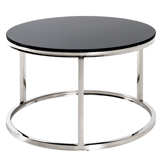 Sioux Round Set Of 2 Black Glass Coffee Tables With Chrome Legs_4