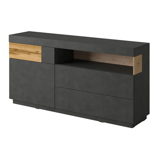 Sioux Wooden Sideboard With 1 Door 3 Drawers In Matera And Oak