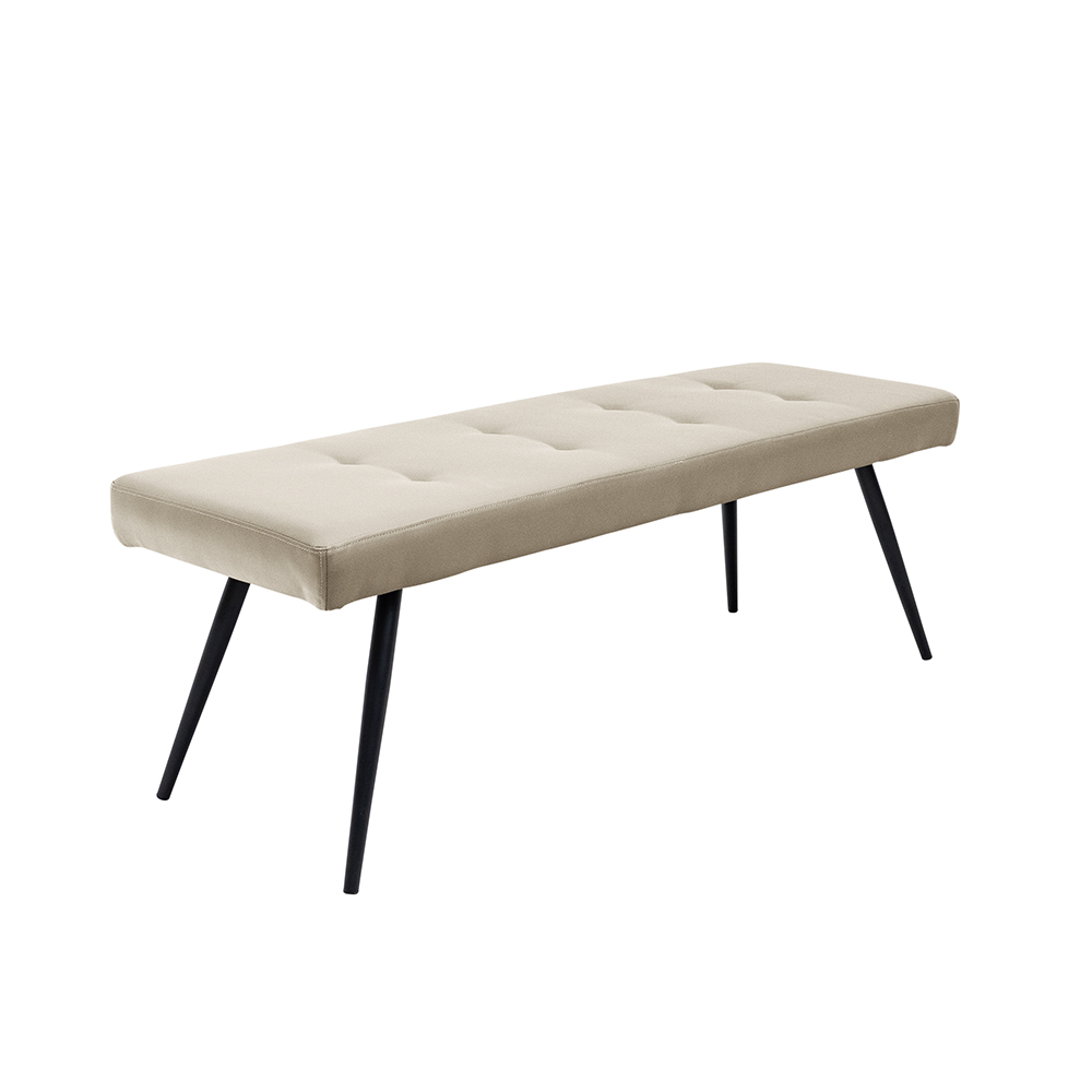 Sirel Faux Leather Dining Bench in Stone