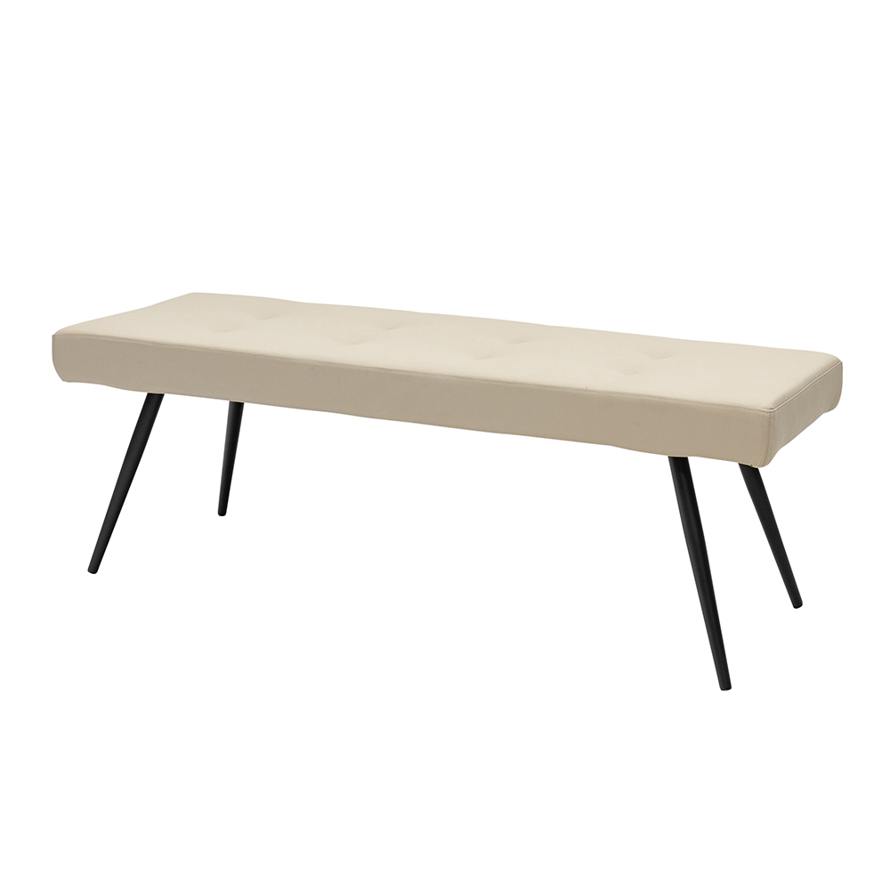 Sirel Faux Leather Dining Bench in Stone