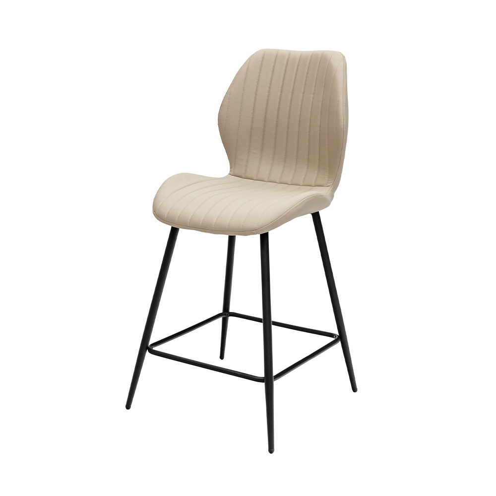 Sirel Stone Faux Leather Counter Bar Stools in Pair