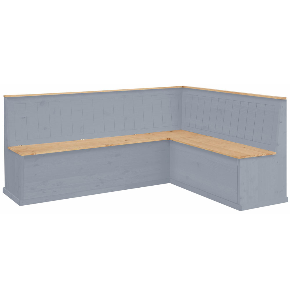 Sireon Large Wooden Corner Dining Bench in Grey and Wax