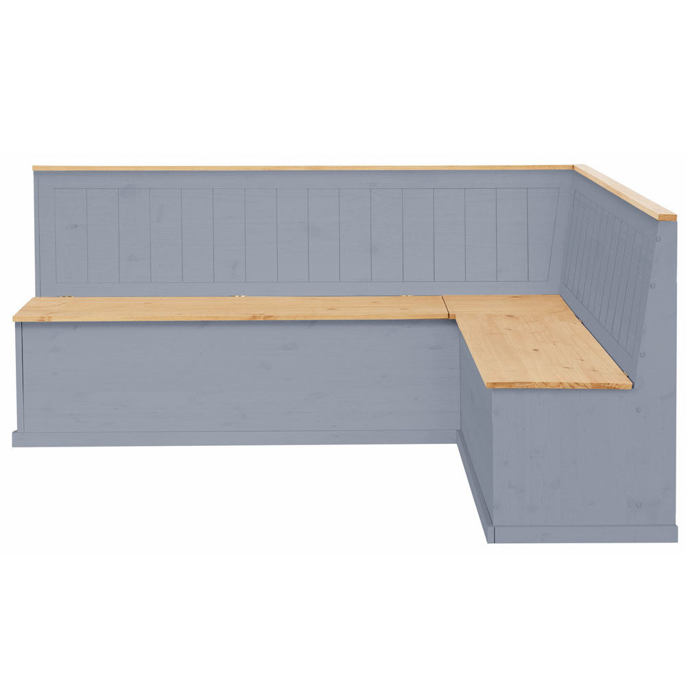 Sireon Large Wooden Corner Dining Bench in Grey and Wax
