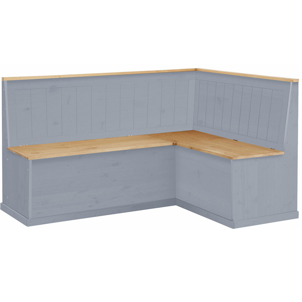 Sireon Small Wooden Corner Dining Bench in Grey and Wax