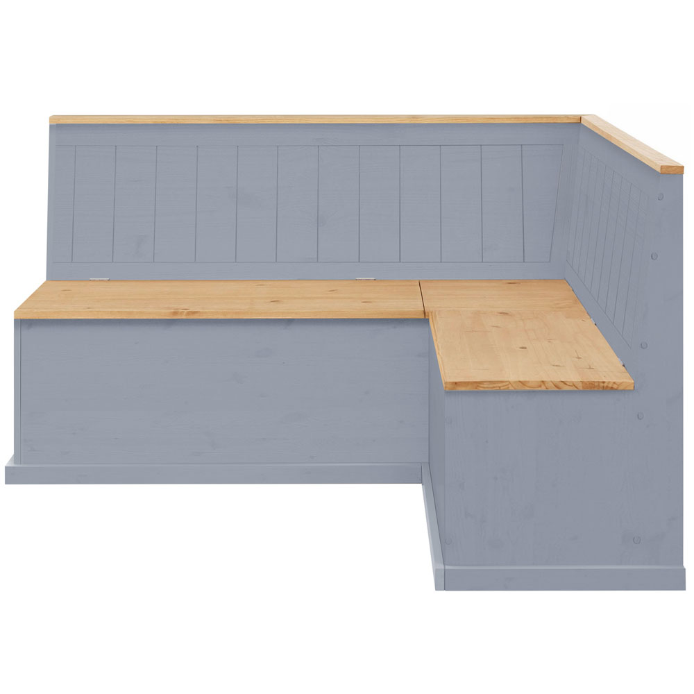 Sireon Small Wooden Corner Dining Bench in Grey and Wax
