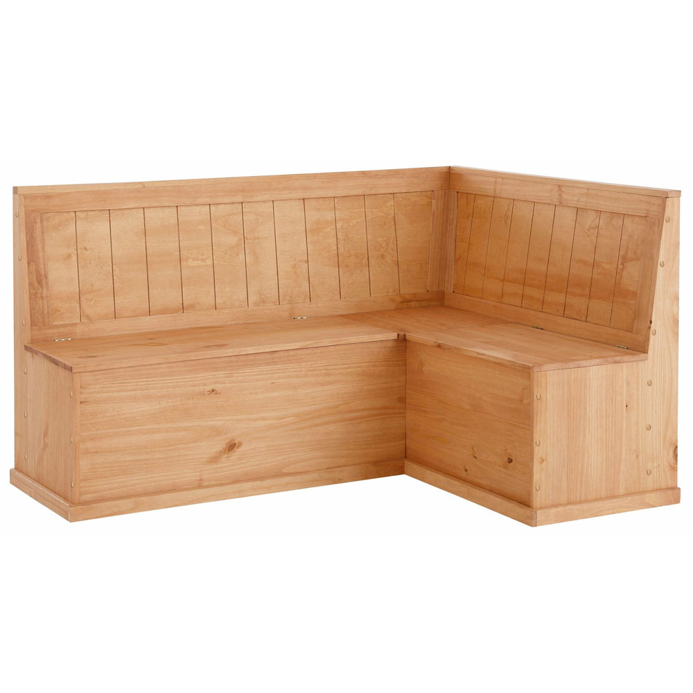 Sireon Small Wooden Corner Dining Bench in Natural
