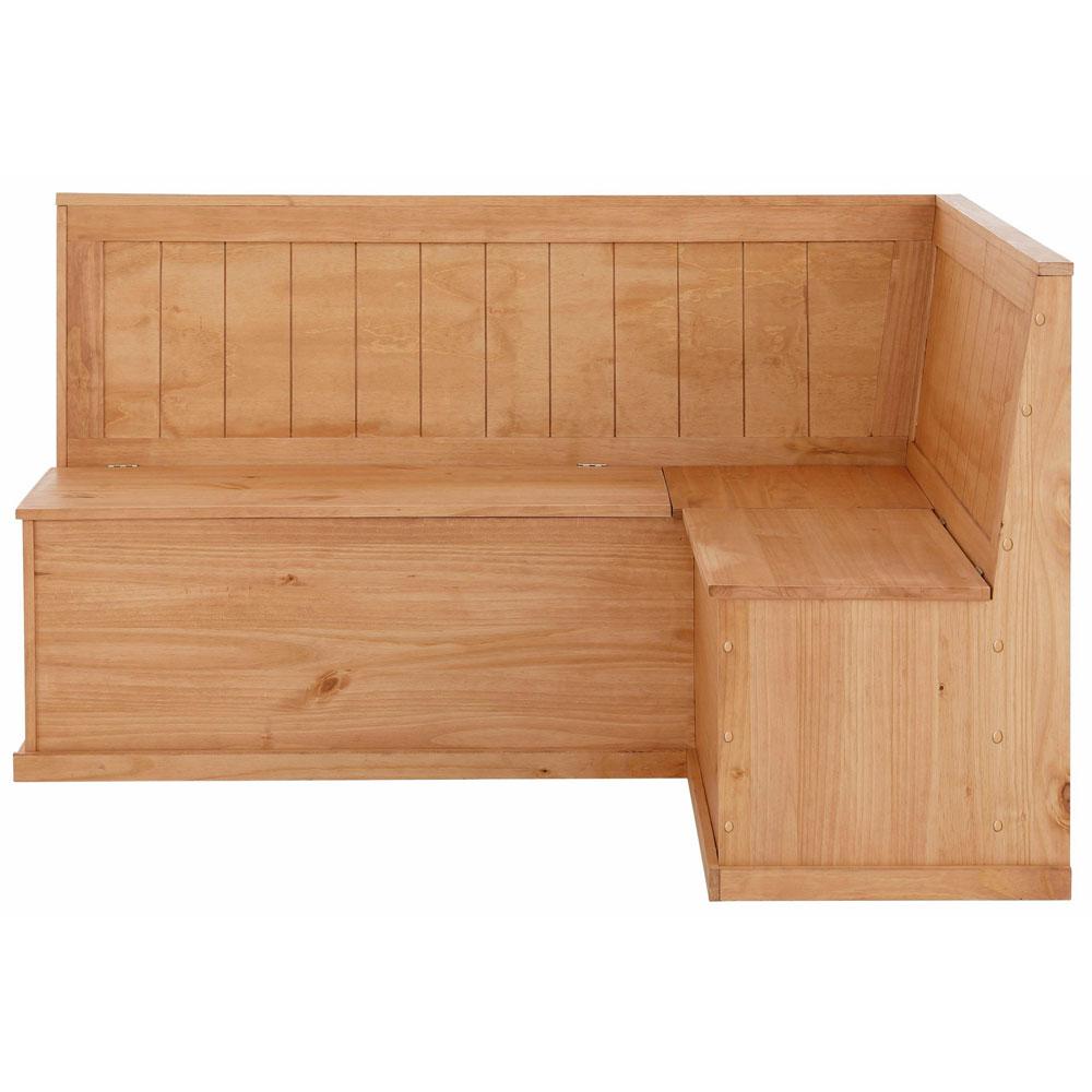 Sireon Small Wooden Corner Dining Bench in Natural
