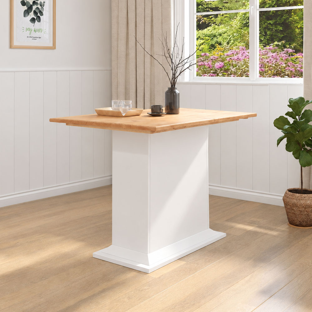 Sireon Wooden Dining Table in White and Wax