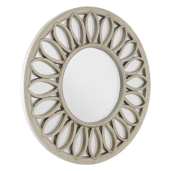 Read more about Sirloin round wall bedroom mirror in weathered gold frame