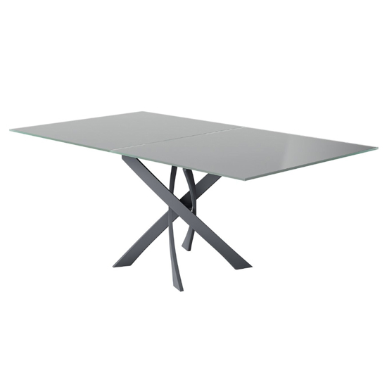 Staines Swivel Extending Grey Glass Dining Table_2