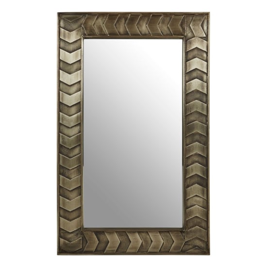 Siros Wall Bedroom Mirror In Metallic Silver Wooden Frame