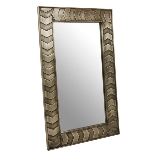 Read more about Siros wall bedroom mirror in metallic silver wooden frame