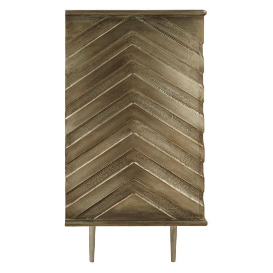 Siros Wooden Sideboard With 4 Doors In Metallic Silver_4