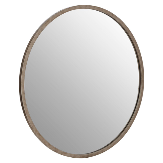 Product photograph of Siskin Round Wall Bedroom Mirror In Antique Silver Frame from Furniture in Fashion