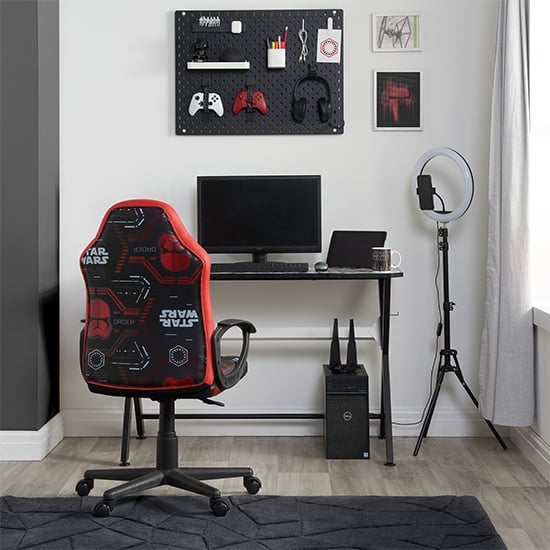 Sith Trooper Faux Leather Childrens Gaming Chair In Black_2
