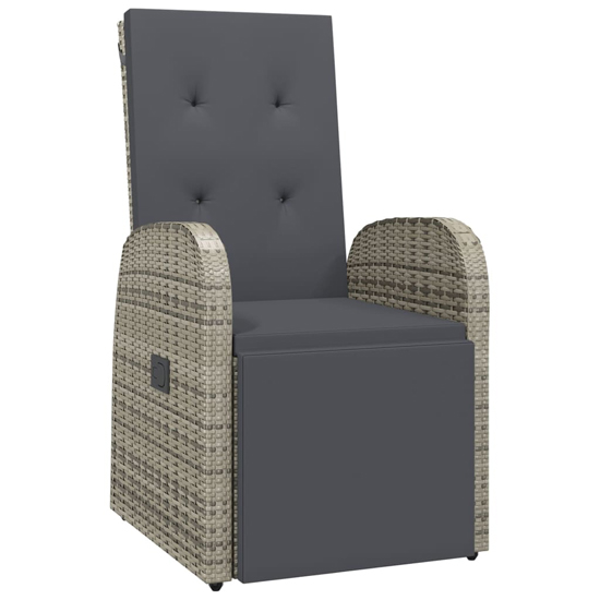 Sitka Rattan 5 Piece Garden Dining Set With Footrests In Grey