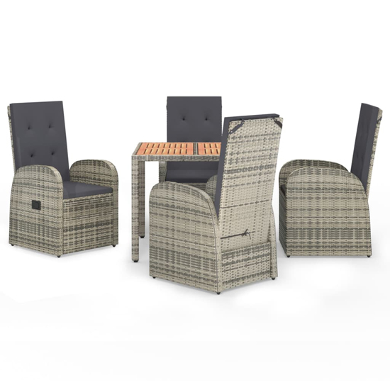 Sitka Poly Rattan 5 Piece Garden Dining Set In Grey