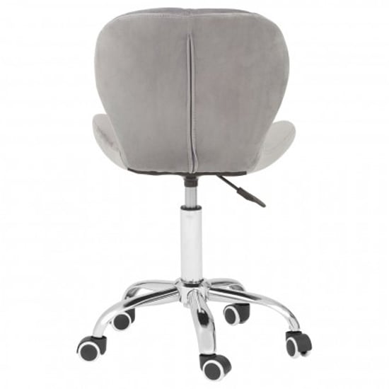 Sitoca Velvet Home And Office Chair In Grey With Swivel Base_4