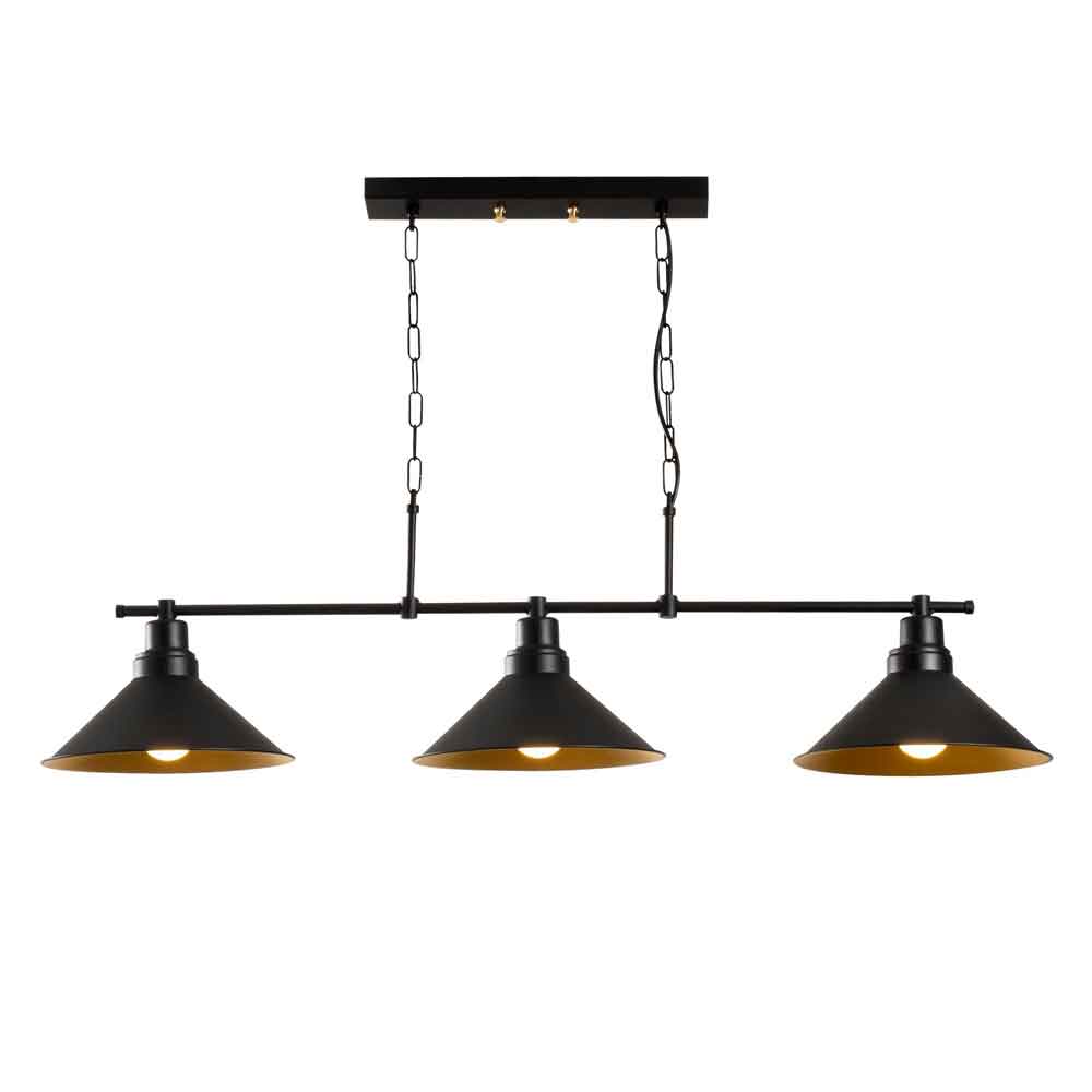 Sivani 3 Light Metal Ceiling Pendant Light in Black