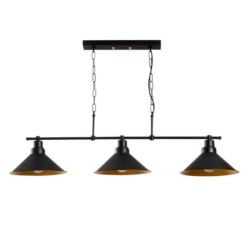 Sivani 3 Light Metal Ceiling Pendant Light in Black