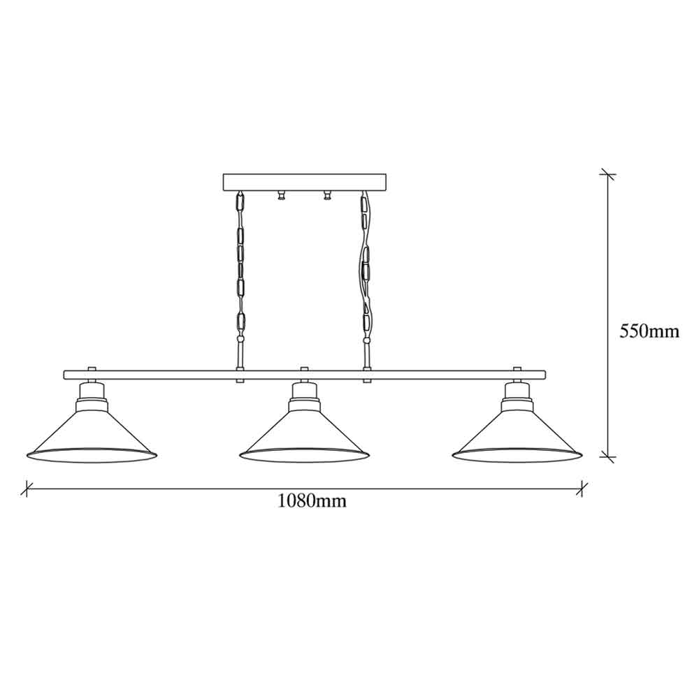 Sivani 3 Light Metal Ceiling Pendant Light in Black