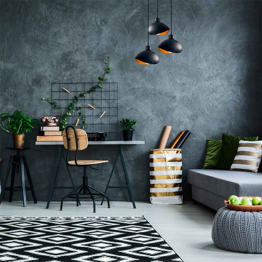 Sivani 3 Light Metal Cluster Ceiling Pendant Light in Black
