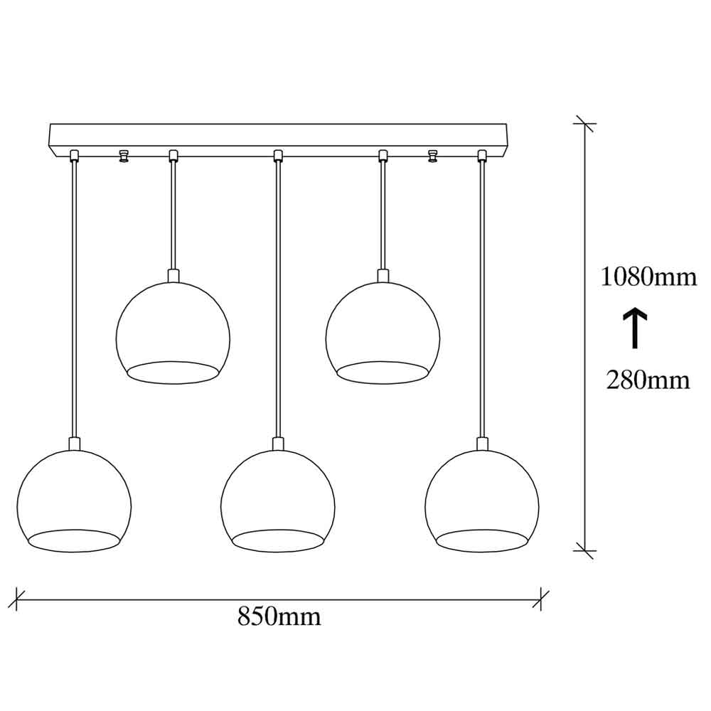 Sivani 5 Light Metal Ceiling Pendant Light in Vintage