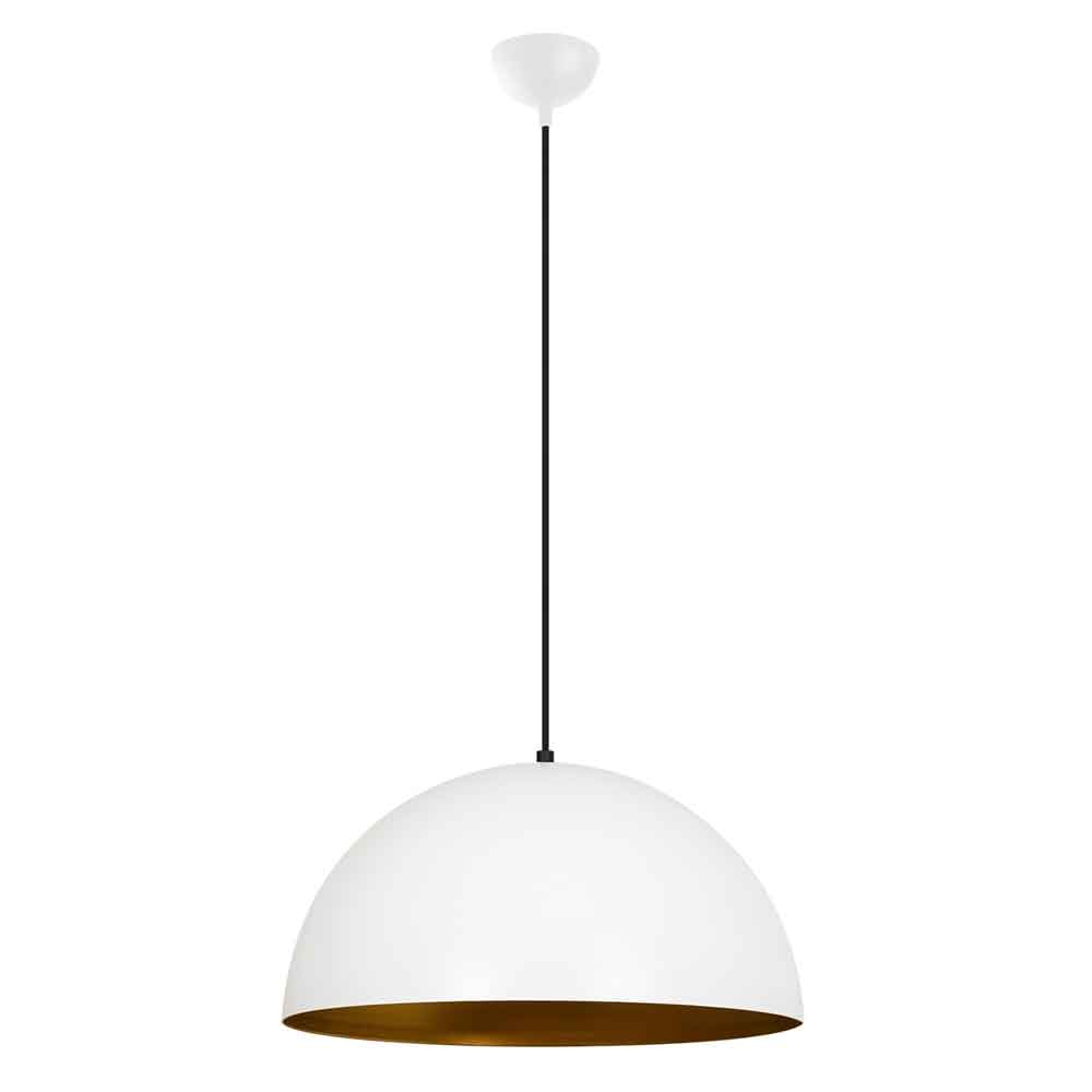 Sivani 50cm Metal Ceiling Pendant Light in White and Gold