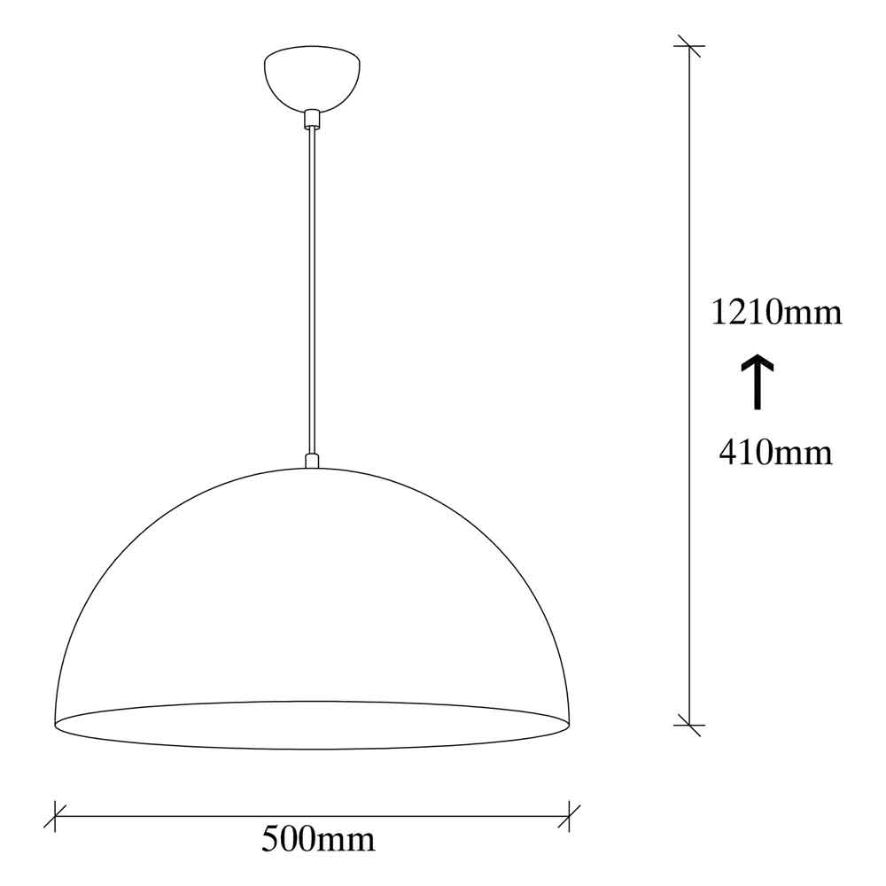 Sivani 50cm Metal Ceiling Pendant Light in White and Gold