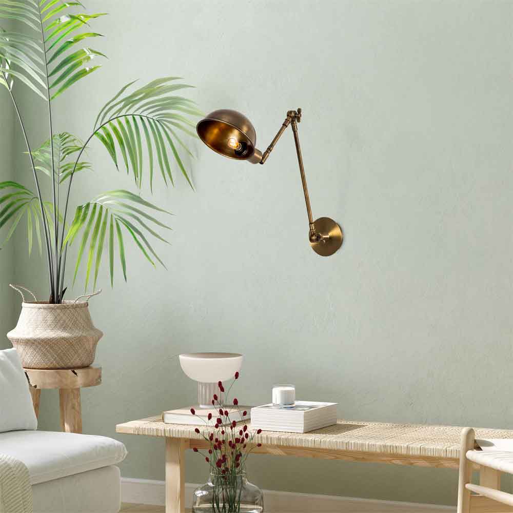 Sivani Adjustable Metal Wall Lamp in Vintage