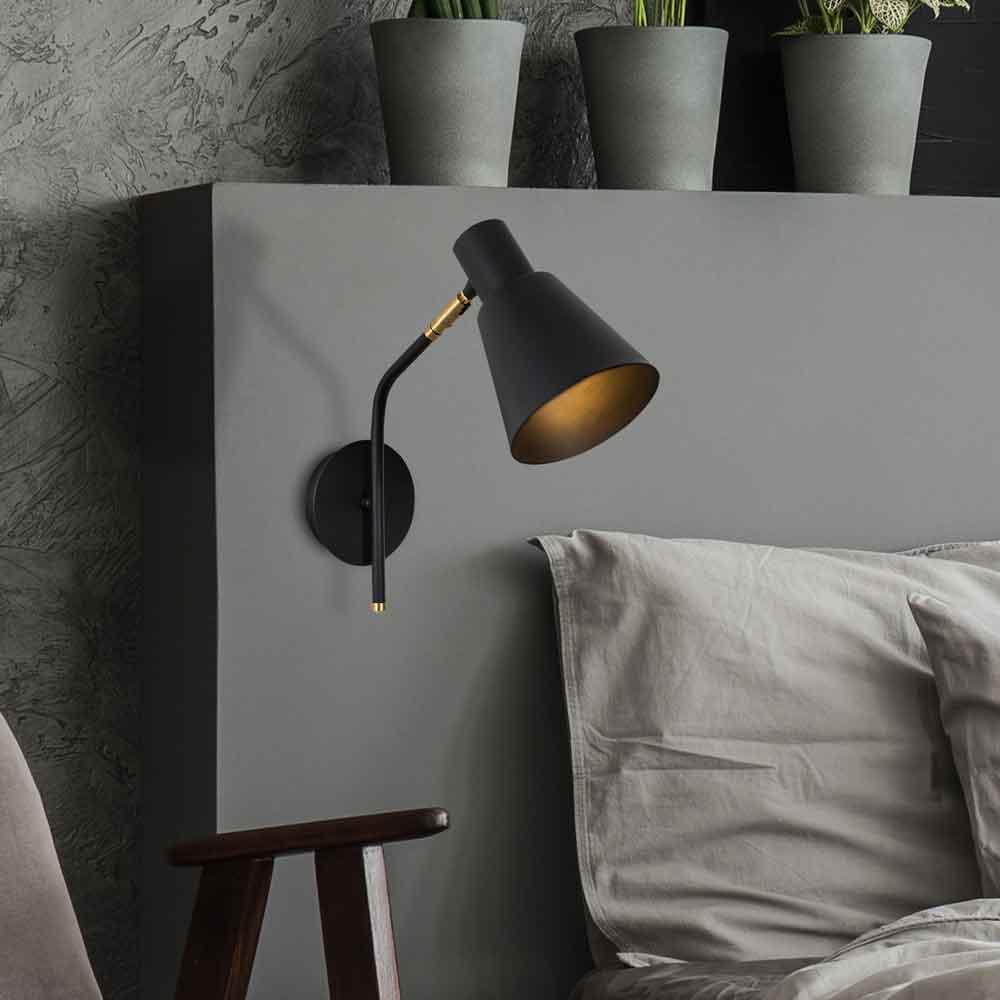 Sivani Cone Shape Metal Wall Lamp in Black