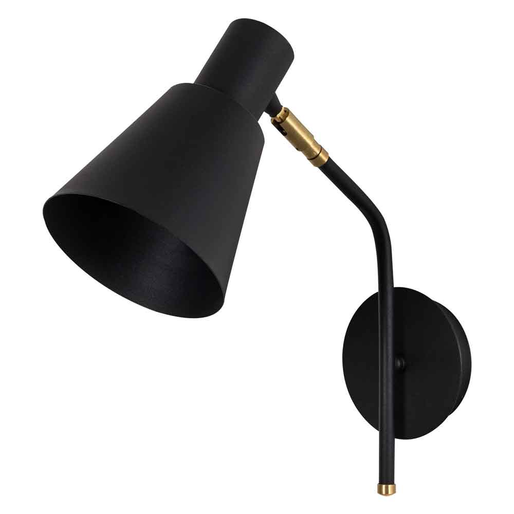 Sivani Cone Shape Metal Wall Lamp in Black