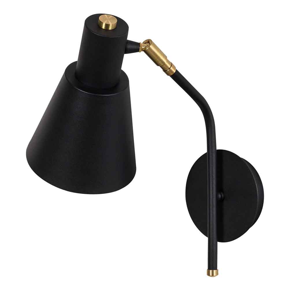 Sivani Cone Shape Metal Wall Lamp in Black