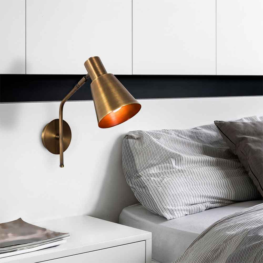 Sivani Cone Shape Metal Wall Lamp in Vintage