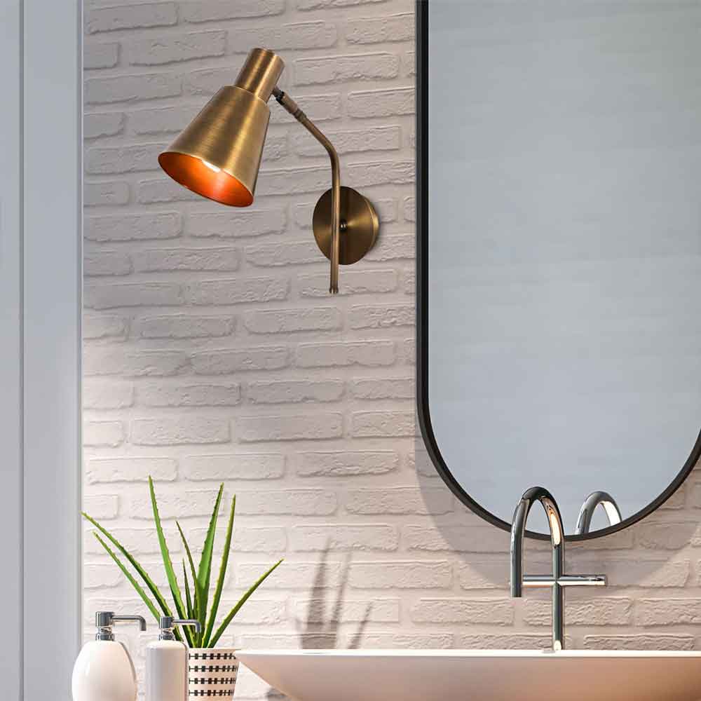 Sivani Cone Shape Metal Wall Lamp in Vintage