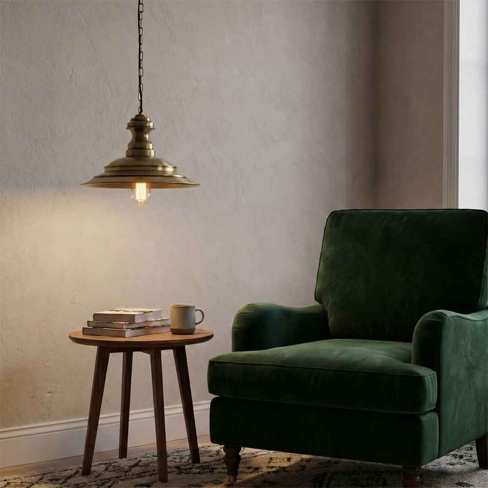 Sivani Drum Metal Ceiling Pendant Light in Vintage