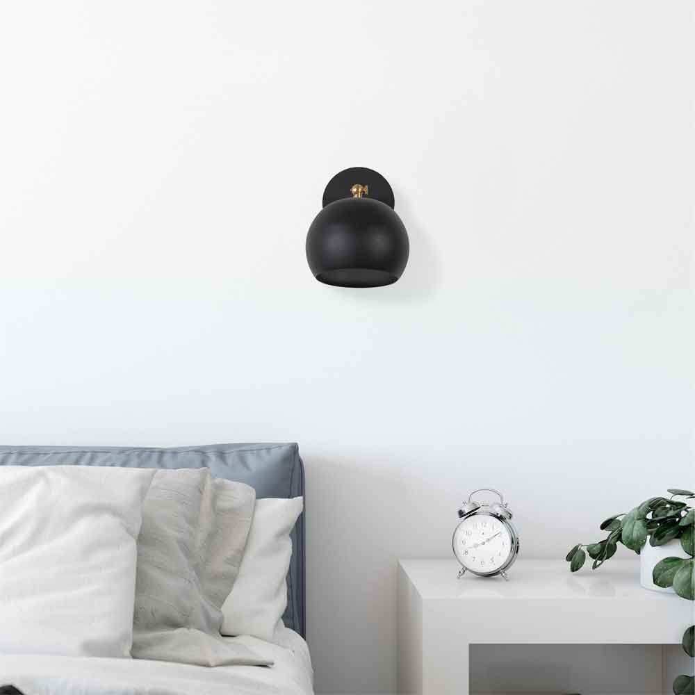 Sivani Flared Adjustable Metal Wall Lamp in Black