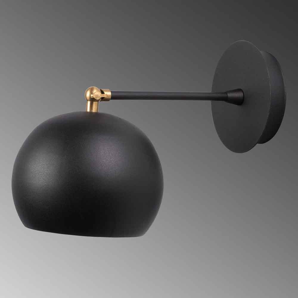 Sivani Flared Adjustable Metal Wall Lamp in Black