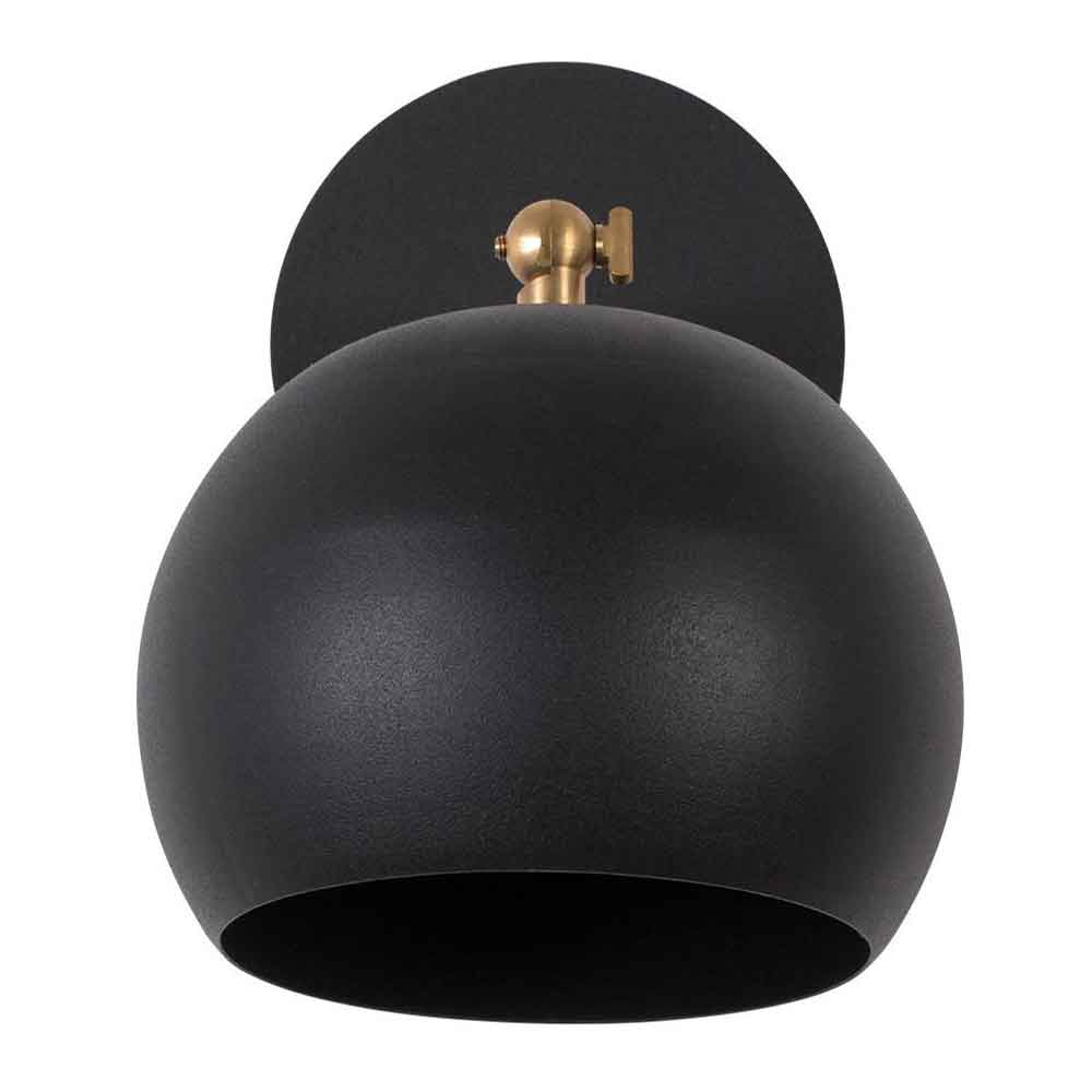 Sivani Flared Adjustable Metal Wall Lamp in Black