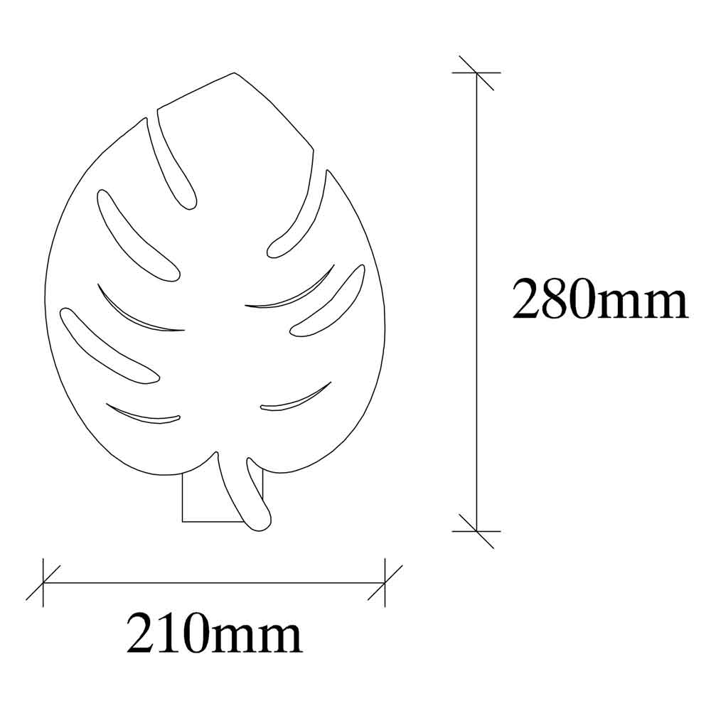Sivani Leaf Metal Wall Lamp in Black