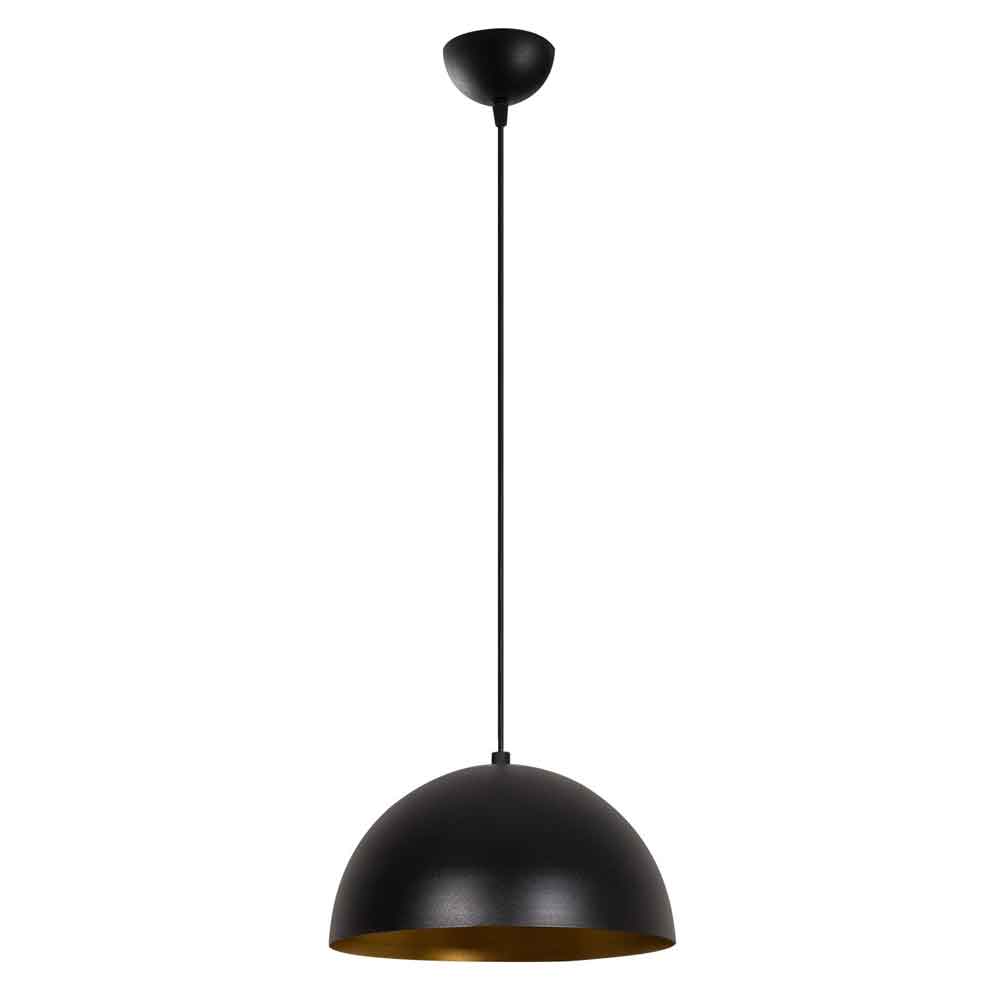 Sivani Metal 30cm Ceiling Pendant Light in Black and Gold