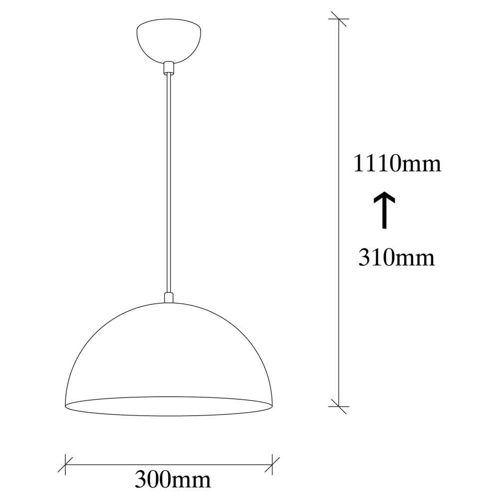 Sivani Metal 30cm Ceiling Pendant Light in Black and Gold