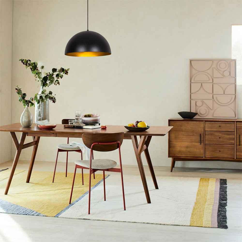 Sivani Metal 40cm Ceiling Pendant Light in Black and Gold