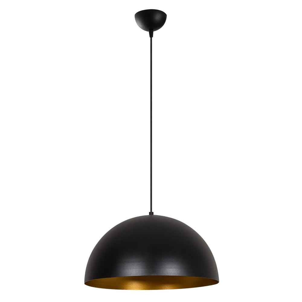 Sivani Metal 40cm Ceiling Pendant Light in Black and Gold