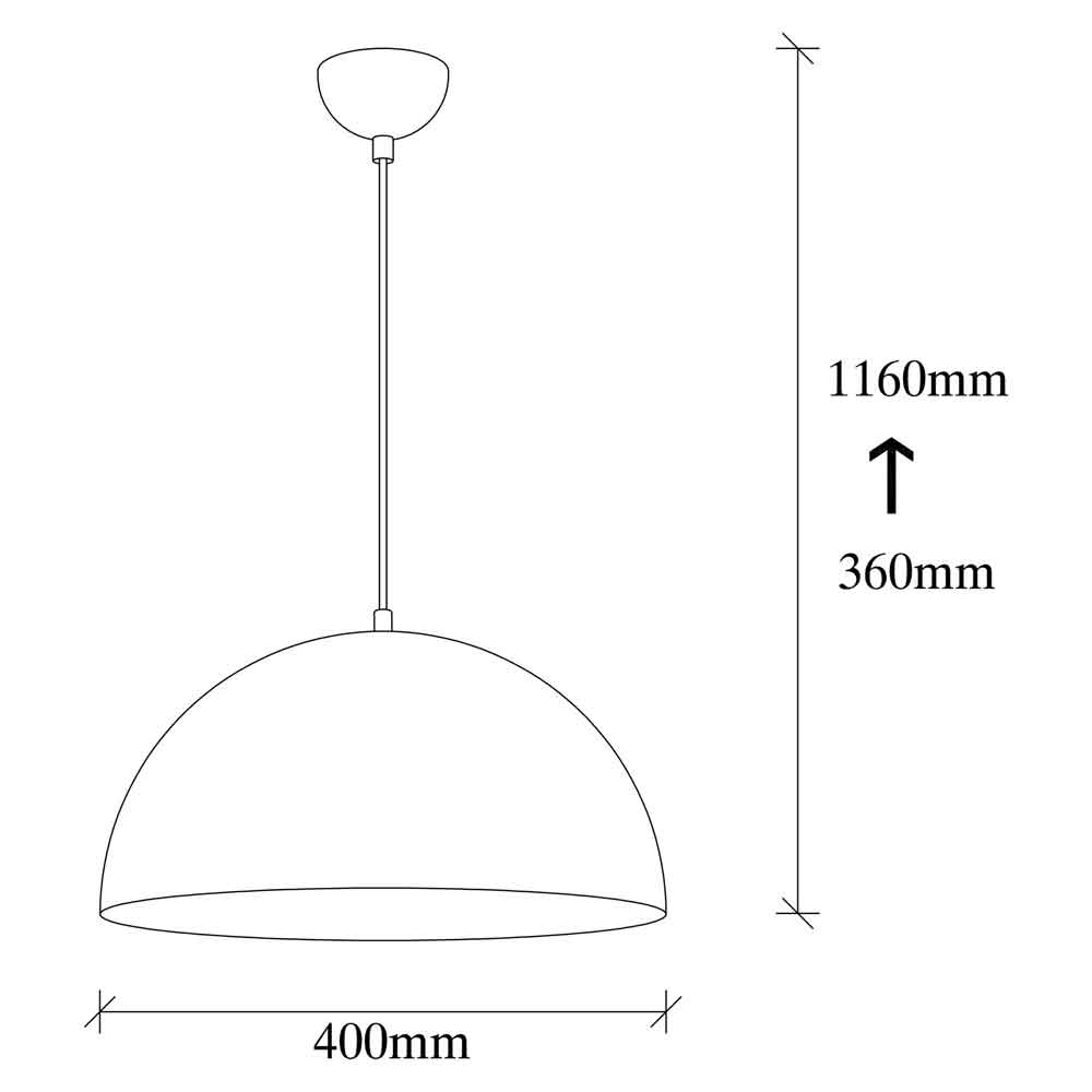 Sivani Metal 40cm Ceiling Pendant Light in Black and Gold