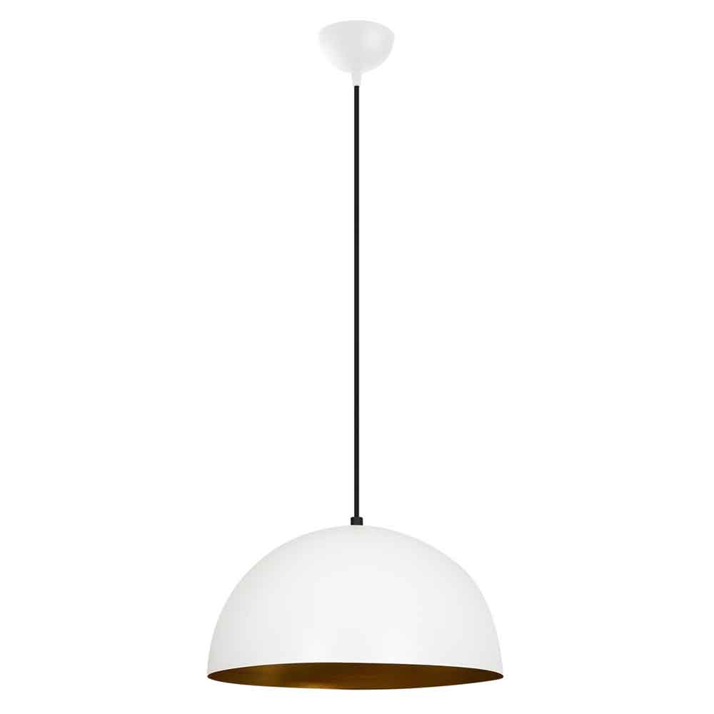 Sivani Metal 40cm Ceiling Pendant Light in White and Gold
