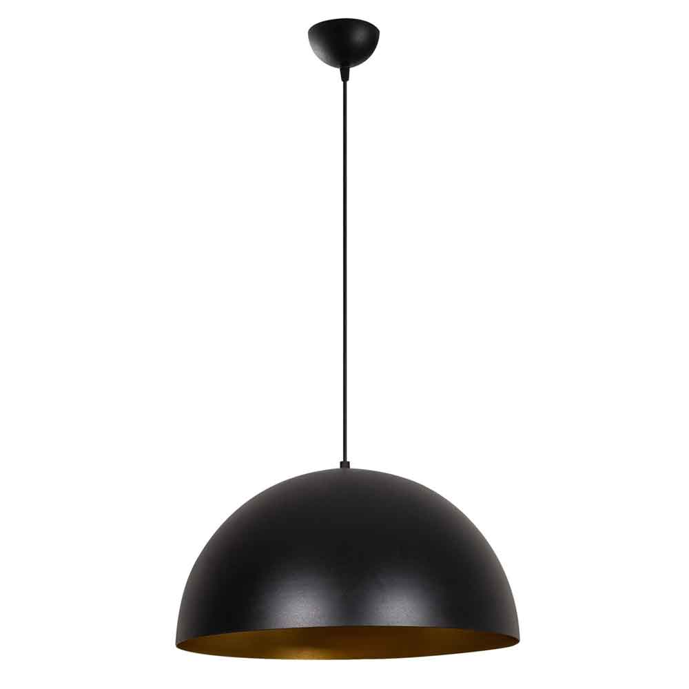 Sivani Metal 50cm Ceiling Pendant Light in Black and Gold