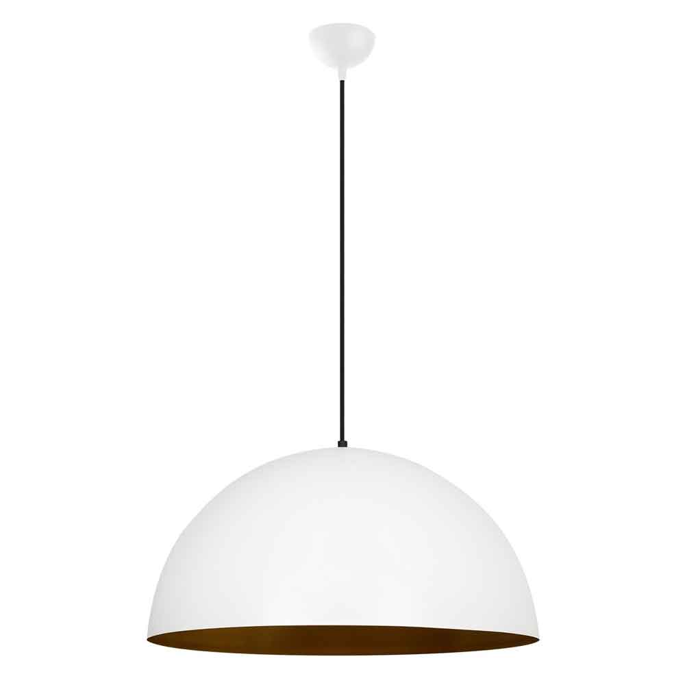 Sivani Metal 60cm Ceiling Pendant Light in White and Gold