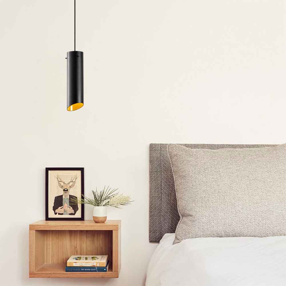 Sivani Metal Ceiling Pendant Light in Black and Yellow