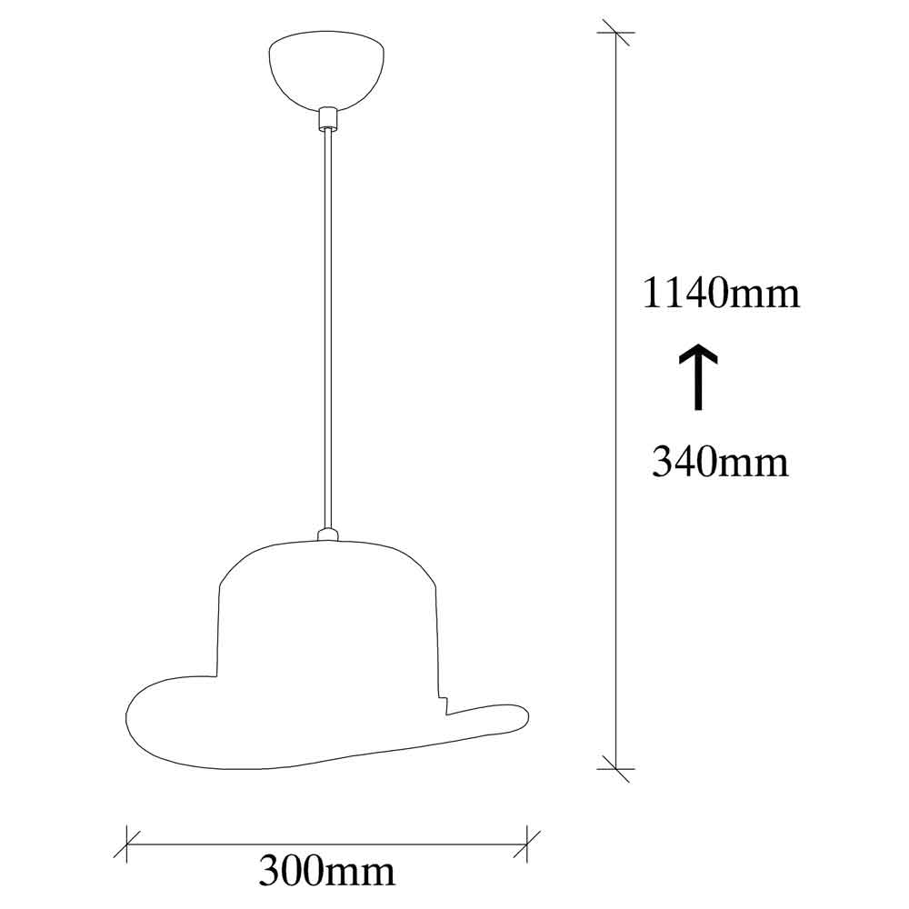 Sivani Metal Hat-Shape Ceiling Pendant Light in Black